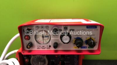 Job Lot Including 2 x paraPAC 200D Ventilators with Hoses, 1 x Pneupac paraPAC Plus 310 Ventilator with Hose - 2