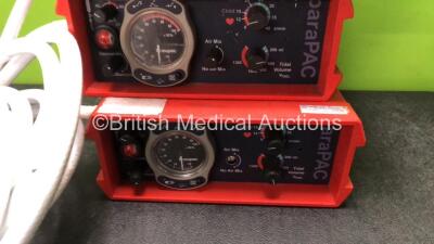 Job Lot Including 2 x paraPAC 200D Ventilators with Hoses, 1 x Pneupac paraPAC Plus 310 Ventilator with Hose - 3