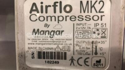 Job Lot Including 4 x Mangar ELK Emergency Lifting Cushions with 4 x Control Hoses, 6 x Mangar Airflo MK2 Compressors - 4