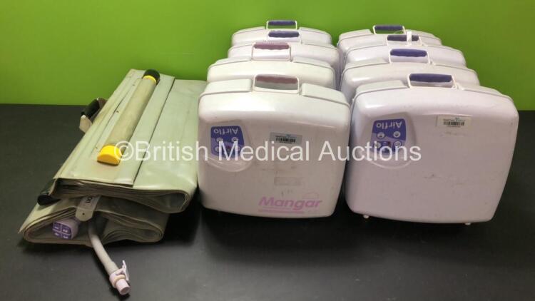 Job Lot Including 2 x Mangar ELK Emergency Lifting Cushions with 1 x Control Hose and 8 x Mangar Airflo MK2 Compressors