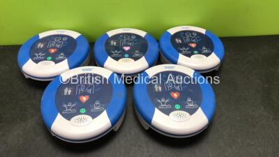 5 x Heartsine SAM 300P PAD Defibrillators (All Untested Due to Missing Batteries)