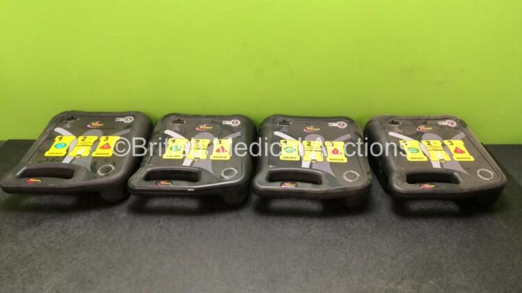 4 x Life Point Pro AED Defibrillators (2 Power Up, 2 No Power)