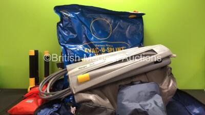 Mixed Lot Including 1 x Hartwell Evac U Splint Mattress, 1 x Mangar ELK Lifting Cushion, 3 x Torches and 2 x Safety Straps