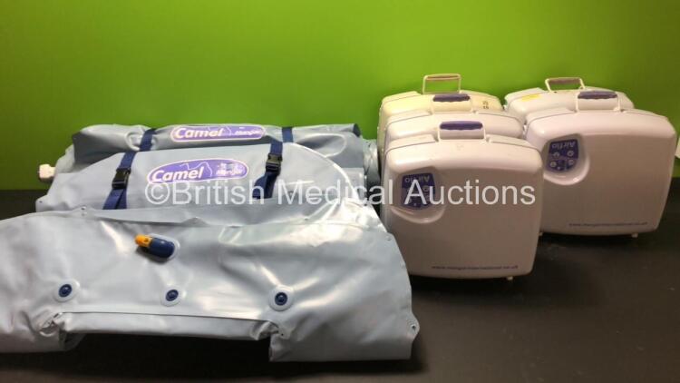 Job Lot Including 2 x Mangar Camel Emergency Lifting Cushions with 1 x Control Hose and 5 x MK 2 Compressors