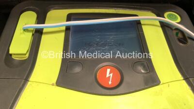 3 x Zoll AED Pro Defibrillators with 1 x Electrodes, 2 x 3 Lead ECG Lead and 3 x Batteries in Carry Case (All Power Up 2 with Damaged Screens-See Photos ) - 3