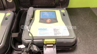 3 x Zoll AED Pro Defibrillators with 1 x Electrodes, 2 x 3 Lead ECG Lead and 3 x Batteries in Carry Case (All Power Up 2 with Damaged Screens-See Photos ) - 5