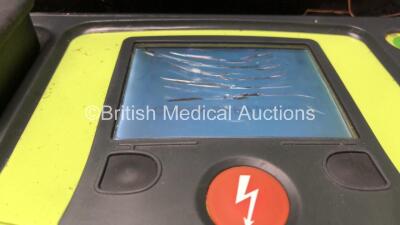 3 x Zoll AED Pro Defibrillators with 1 x Electrodes, 2 x 3 Lead ECG Lead and 3 x Batteries in Carry Case (All Power Up 2 with Damaged Screens-See Photos ) - 6