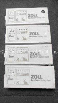 4 x Zoll AED Pro Defibrillators with 1 x Electrodes, 1 x 3 Lead ECG Lead and 4 x Batteries in Carry Case (All Power Up 2 with Damaged Screens-See Photos ) - 5