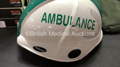 Mixed Lot Including 1 x Ambulance Helmet, Dissecting Shears, BP Cuffs, Defibrillation Electrodes and Patient Monitoring Cables - 3