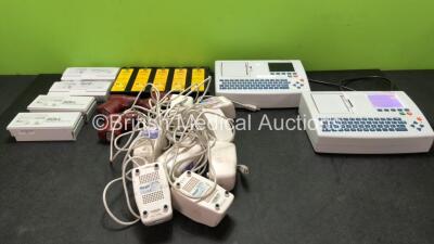 Mixed Lot Including 3 x EZ IO G3 Power Drivers (All Power Up) 2 x Schiller AT-101 EKG Machines (1 Powers Up, 1 No Power) 3 x Air Flow AC Power Supplies and Various Batteries *Untested*