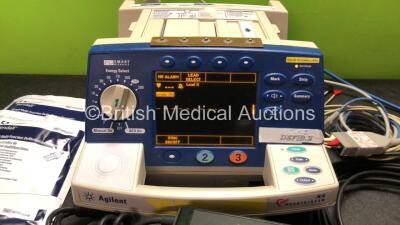 Philips Heartstart XL Smart Biphasic Defibrillator Including Pacer, ECG and Printer Options with 1 x M1742A Internal Hard Paddle, 1 x 3 Lead ECG Lead, 1 x SpO2 Lead, 1 x Battery, 1 x M4746A External Hard Paddles, 1 x Paddle Lead and 3 x Electrodes (Powers - 2