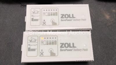 2 x Zoll AED Pro Defibrillators with 2 x 3 Lead ECG Leads and 2 x Electrodes in Carry Cases (Both Power Up) - 3