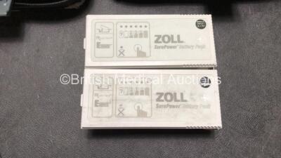 2 x Zoll AED Pro Defibrillators with 2 x 3 Lead ECG Leads and 2 x Electrodes in Carry Cases (Both Power Up) - 3