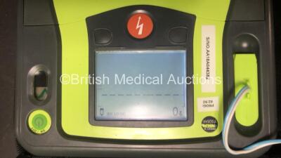 2 x Zoll AED Pro Defibrillators with 2 x 3 Lead ECG Leads and 2 x Electrodes in Carry Cases (Both Power Up) - 3