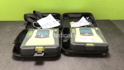2 x Zoll AED Pro Defibrillators with 2 x Electrodes in Carry Cases (Both Power Up)