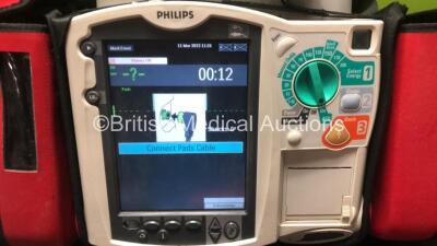 Philips HeartStart MRX Monitor / Defibrillator Including Pacer ECG, SpO2, NBP and Printer Options with Carry Case, 1 x Philips M3538A Battery, 1 x Philips M3539A Battery, 1 x ECG Lead, 1 x SpO2 Lead with Sensor, 1 x BP Hose with Cuff, 1 x Paddle Lead with - 2