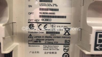 Philips HeartStart MRX Monitor / Defibrillator Including Pacer ECG, SpO2, NBP and Printer Options with Carry Case, 1 x Philips M3538A Battery, 1 x Philips M3539A Battery, 1 x ECG Lead, 1 x SpO2 Lead with Sensor, 1 x BP Hose with Cuff, 1 x Paddle Lead with - 7