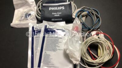 Philips HeartStart MRX Monitor / Defibrillator Including Pacer ECG, SpO2, NBP and Printer Options with Carry Case, 1 x Philips M3538A Battery, 1 x Philips M3539A Battery, 1 x ECG Lead, 1 x SpO2 Lead with Sensor, 1 x BP Hose with Cuff, 1 x Paddle Lead with - 8