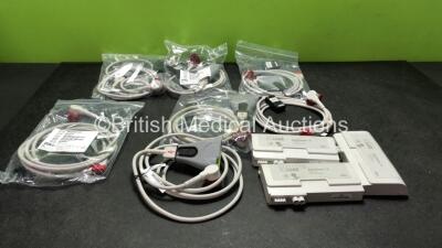 Mixed Lot Including 7 x Zoll Ref 8000-0370 Electrode Connectors, 3 x Zoll Sure Power II X Series Rechargeable Batteries *2 with Power, 1 No Power*