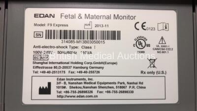 Job Lot Including 1 x Edan F9 Express Fetal & Maternal Monitor *Mfd 2013-11* (Powers Up) 1 x Welch Allyn Spot Vital Signs Monitor (Powers Up with Some Casing Damage - See Photo) and 1 x Welch Allyn 1500 Patient Monitor (Draws Power with Blank Screen) - 4