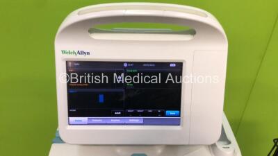 1 x Welch Allyn 6000 Series Vital Signs Monitor on Stand and 1 x Welch Allyn 52000 Series Patient Monitor on Stand (Both Power Up) - 2