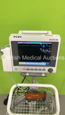 EDAN iM50 Patient Monitor on Stand with ECG,SpO2,IBP1,IBP2,NIBP,CO2,T1 and T2 Options,Carb-CO2 Attachment,1 x SpO2 Finger Sensor,1 x BP Hose and 1 x BP Cuff (Powers Up-Missing Light Lens) * Mfd 2020 * - 3