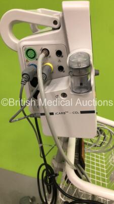 EDAN iM50 Patient Monitor on Stand with ECG,SpO2,IBP1,IBP2,NIBP,CO2,T1 and T2 Options,Carb-CO2 Attachment,1 x SpO2 Finger Sensor,1 x BP Hose and 1 x BP Cuff (Powers Up-Missing Light Lens) * Mfd 2020 * - 6