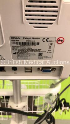 EDAN iM50 Patient Monitor on Stand with ECG,SpO2,IBP1,IBP2,NIBP,CO2,T1 and T2 Options,Carb-CO2 Attachment,1 x SpO2 Finger Sensor,1 x BP Hose and 1 x BP Cuff (Powers Up-Missing Light Lens) * Mfd 2020 * - 8