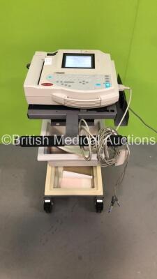 GE MAC 1200ST ECG Machine on Stand with 10 Lead ECG Leads (Powers Up - ECG Leads Damaged) *S/N 101102035*