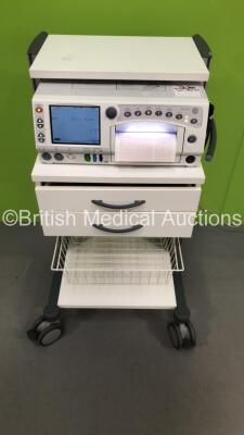 GE 250cx Corometrics Series Fetal Monitor with US,US2,UA,FECG/MECG,SpO2 and NIBP Options on Stand with Leads (Powers Up) * Mfd 2011 *