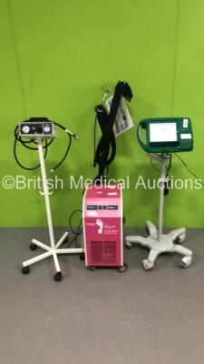 Mixed Lot Including 1 x BARD Bardscan II Bladder Scanner on Stand with Power Supply (Powers Up-Missing Front Facia),1 x Braun Tourniquet with Hose and 1 x Pax-Man PSC-1 Scalp Cooler (Powers Up)