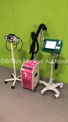 Mixed Lot Including 1 x BARD Bardscan II Bladder Scanner on Stand with Power Supply (Powers Up-Missing Front Facia),1 x Braun Tourniquet with Hose and 1 x Pax-Man PSC-1 Scalp Cooler (Powers Up) - 5