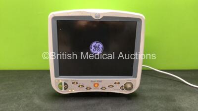 GE Dash 5000 Patient Monitor Including ECG, CO2, NBP, BP1/3, BP2/4, SpO2 and Temp/CO Options with 1 x Battery (Powers Up with Cracked Casing-See Photo)