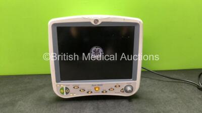 GE Dash 5000 Patient Monitor Including ECG, CO2, NBP, BP1/3, BP2/4, SpO2, Temp/CO and Printer Options with 2 x Batteries (Powers Up with Cracked Casing-See Photo)