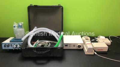 Mixed Lot Including 1 x Nidek KM-500 Auto Keratometer *Mfd 2016* (No Power) with Battery Charger, Power Supply and Printer (All Power Up) 1 x Welch Allyn VDX-300 Imaging and Illumination Platform (Powers Up) 1 x Drager REF.6871530-09 M12.4 with Breathing 