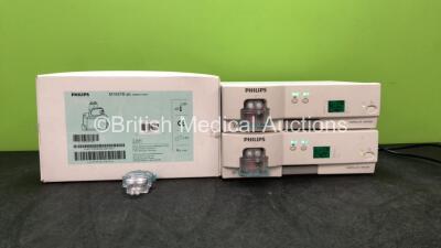 2 x Philips Intellivue G5 M1019A Gas Modules with 25 x Philips M1657B Water Traps *Mfd 2013, 2014* (Both Power Up)