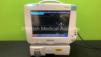 Philips IntelliVue MP50 Patient Monitor with 1 x Philips M3001A Module Including Press-Temp, NBP, SpO2, ECG and Resp Options *Mfd 2009-11* and 1 x Philips IntelliVue G5 M1019A Anesthetic Gas Module with Water Trap *Mfd 2016* (All Power Up) *DE44034037 - D