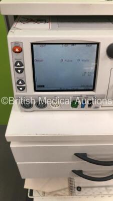 GE 250cx Corometrics Series Fetal Monitor with US,US2,UA,FECG/MECG,SpO2 and NIBP Options on Stand (Powers Up-Slight Crack to Casing) * Mfd 2011 * - 3