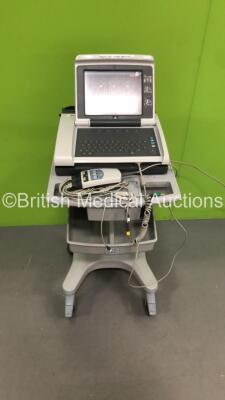 GE MAC 5500 HD ECG Machine on Stand with 1 x 10-Lead ECG CAM HD Leads (Powers Up) * SN SKJ14443342PA * * Mfd 2014 *