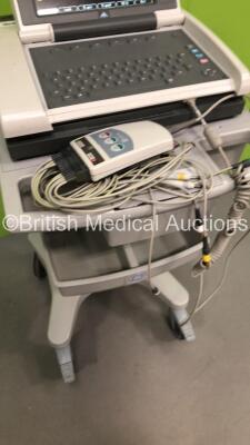 GE MAC 5500 HD ECG Machine on Stand with 1 x 10-Lead ECG CAM HD Leads (Powers Up) * SN SKJ14443342PA * * Mfd 2014 * - 5