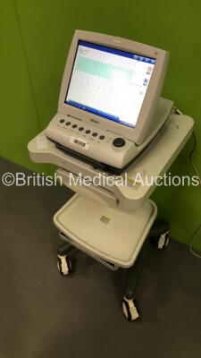 EDAN F9 Fetal Monitor on Stand with MECG,Temp,NIBP,SpO2,DECG,TOCO,US1,US2,Mark and EXT.1 Options on Stand (Powers Up-Cracks to Casing-See Photos) - 6