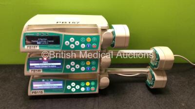 3 x B Braun Perfusor Space Infusion Pumps (All Power Up, 1 with Faulty Driver Arm-See Photo) *SN 82990, 83053, 83052