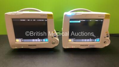 2 x Philips IntelliVue MP30 Patient Monitors *Mfd 2012 - 2012* (Both Power Up) *DE72866830 - DE728A8070*