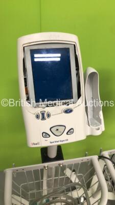 3 x Welch Allyn Spot Vital Signs LXi Patient Monitors on Stands (2 x Power Up-,1 x No Power-3 x Missing Plastic Trims-See Photos) - 4