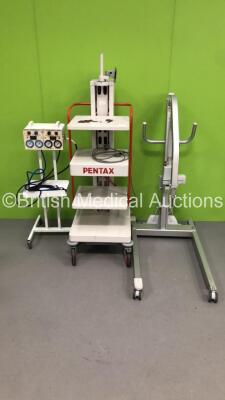 Mixed Lot Including 1 x Pentax Stack Trolley,1 x Anetic Aid APT MK 3 Tourniquet on Stand with Hoses and 1 x Liko Viking M Electric Patient Hoist with Controller * Incomplete-See Photos * (Unable to Power Test Due to No Battery) - 2