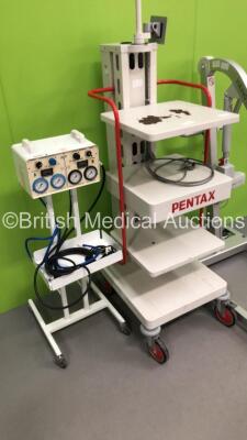 Mixed Lot Including 1 x Pentax Stack Trolley,1 x Anetic Aid APT MK 3 Tourniquet on Stand with Hoses and 1 x Liko Viking M Electric Patient Hoist with Controller * Incomplete-See Photos * (Unable to Power Test Due to No Battery) - 3