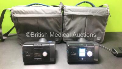 2 x ResMed Airsense 10 Autoset CPAP Units with 2 x Carry Cases (Both Power Up with Stock Power Supply - Not Included) *SN 23193347035 - 23181086611*