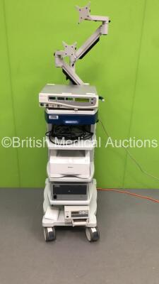 Karl Storz Stack Trolley Including Gynecare ThermaChoice II Balloon Therapy Unit,Sony Digital Color Printer UP-DR80MD,Storz AIDA Control NEO Unit * HDD Removed * and Sony Color Video Printer (Powers Up)