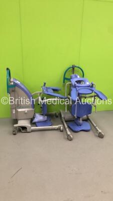 2 x Arjo Encore Electric Patient Hoists with Controllers (Unable to Test Due to No Controllers) * SN KKA5070 / KKA5020 *