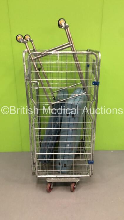 Mixed Cage Including 2 x Foldable Examination Couches and 1 x Stainless Steel Trolley Frame (Cage Not Included)